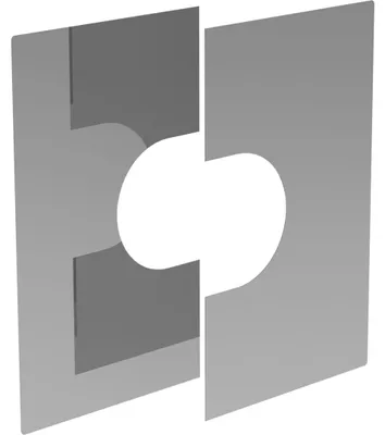 Produktbild von Jeremias DW-FU 80mm Wand Deckenblende zweiteilig 0-30° Edelstahl Abgassystem doppelwandig für Schornsteindurchführungen