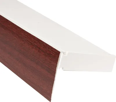 Zdjęcie produktu dla 2-prowadnicowy karnisz z plastikową szyną wewnętrzną 360 cm (3x120 cm), plastikowe wykończenie o wyglądzie "NUSSBAUM", karnisz