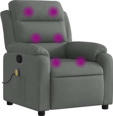 Obrázok produktu pre masážne kreslo vidaXL Tmavo šedá látka