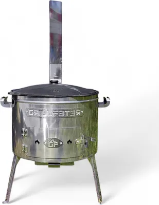 Produktbild von Utschak aus Edelstahl 2mm mit Rauchrohr Timur mit Kazan aus Gusseisen 16L