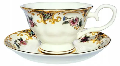 Produktbild von TASSE DÜNNES PORZELLAN ES KNOCHENPORZELLAN Antike Blumen 220ml für Frauen