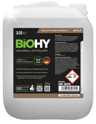 Produktbild von BiOHY Entkalker Universal 10L Kalklöser Kaffeemaschine Wasserkocher Bad