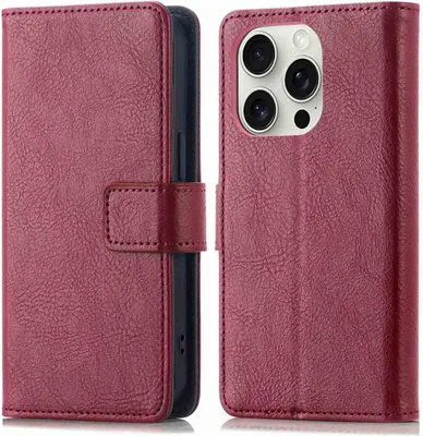 Image de imoshion Luxe Bookcase pour l'Apple iPhone 16 Pro - Bordeaux