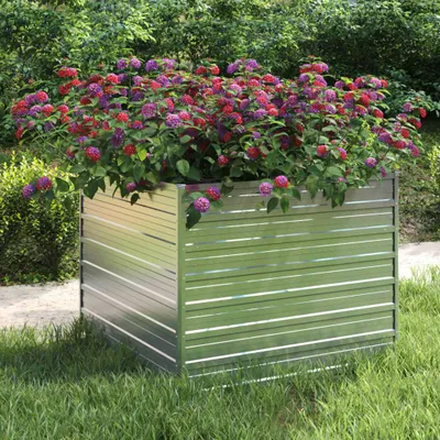 Produktbild von vidaXL Garten-Hochbeet 100x100x77 cm Verzinkter Stahl Silber