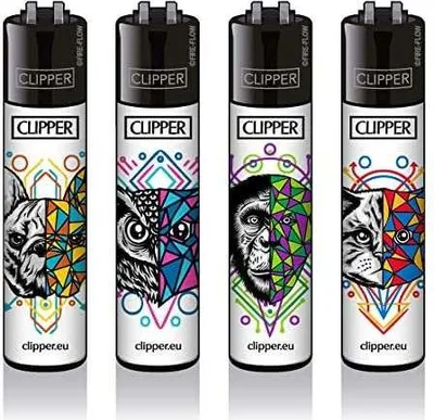 Produktbild von Clipper Feuerzeuge 4er Set: GEOMETRICAL ANIMALS #2