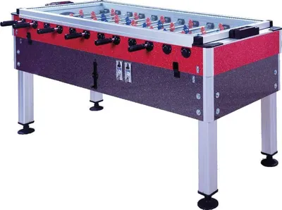 Produktbild von Professioneller roter und grauer Kickertisch aus Aluminium und MDF