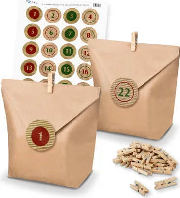 Produktbild von Basteladventskalender Set - Set 10 Sticker Jute Design