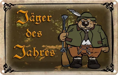 Produktbild von vianmo Blechschild 30x20 cm Jagd Jäger des Jahres Abenteuer Spruch Zitat