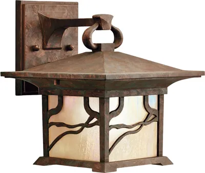 Produktbild von Wandleuchte außen Aluminium Glas H: 23,7 cm IP44 in Kupfer Antik E27 Vintage Design Außenwandlampe