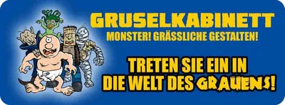Produktbild von vianmo Holzschild 10x27 cm Gruselkabinett Dekoration