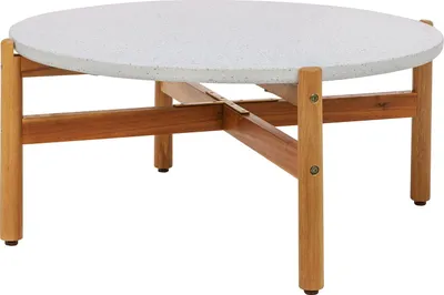 Produktbild von home24 Loungetisch - Braun - Weiß - Beton - 85 x 39 x 85 cm