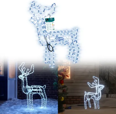 Productafbeelding van Rentier verlichting, 90 cm, kerstdecoratie, koud wit, geschikt voor buiten, feestdecoratie