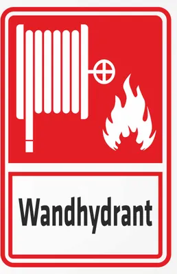 Produktbild von INDIGOS UG - Alu - Dibond Schilder 3mm - Sicherheit - Wandhydrant - Kombi - 800x600 mm