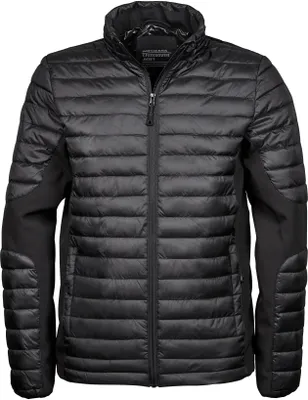 Produktbild von Treejays Herren Stepp Crossover Jacke BC3834 (M) (Schwarz/Schwarz)