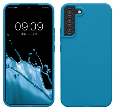 Produktbild von kwmobile Handyhülle für Samsung Galaxy S22 Plus Hülle - Case Silikon - Kabelloses Laden - Schutzhülle Cover in Karibikblau