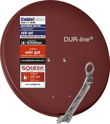 Produktbild von DUR-line Select 75/80cm Rot Satelliten-Schüssel - 3 x Test + + Aluminium Sat-Spiegel