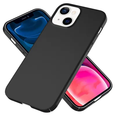 Produktbild von NALIA 0,5mm Dünne Handy Hülle für iPhone 13 Mini, Hard Case Cover Matt Bumper Schwarz