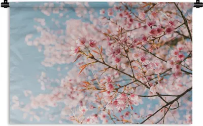 Produktbild von MuchoWow® Wandteppich Wandbehang Sakura - Frühling - Zweige 120x80 cm Tapisserie Dekoration Wandtuch - Wanddekorationen - Wandtücher