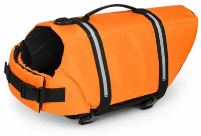 Hunde-Schwimmweste mit Griff, reflektierend, S, Orange