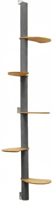 Imagen del producto de Árbol rascador de 240 cm para pared, con 5 plataformas, ideal para gatos. Fabricado en sisal y diseñado para montaje en pared