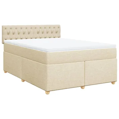Produktbild von vidaXL Boxspringbett mit Matratze Creme 140x200 cm Stoff