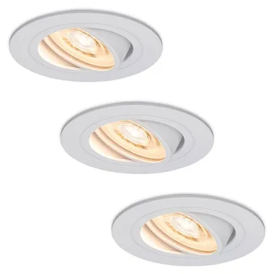 Produktbild von hoftronic LED Einbaustrahler 6W 570lm 2700K Weiß Dimmbar Schwenkbar 3er Set