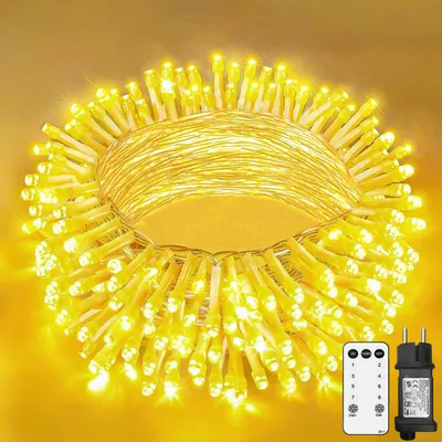 Lichtsnoer 15 m 150 LEDs warmweiß mit Fernbedienung Timer IP44