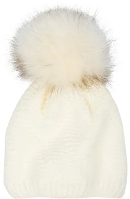 Produktbild von styleBREAKER Uni Einfarbige Strick Bommelmütze fein gestrickt mit Fleece Futter, Winter Fellbommel Mütze 04024175