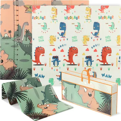 Produktbild von Spielmatte Baby 196 x 176 x 1,5 cm faltbar Doppelseitige Krabbelmatte Mehrfarbig