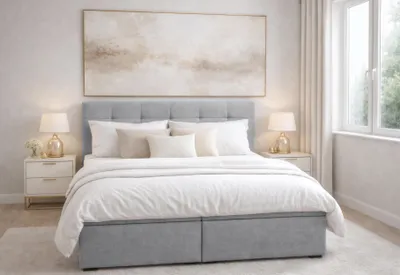 Produktbild von AX LIVING Stauraum Boxspringbett Grau 180x200 cm ohne Topper Galata Doppelbett