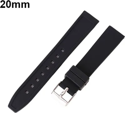 Produktbild von 16 mm – 28 mm wasserdichter, solider, weicher Silikon-Schnallen-Uhrenarmband-Ersatz-20mm