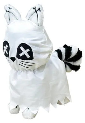 Image de Elzusha - Peluche de chat fantôme pour la décoration d'Halloween