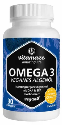 Immagine prodotto di Omega-3 Vegan ad alto dosaggio di olio d'alga Capsule 30 Capsule