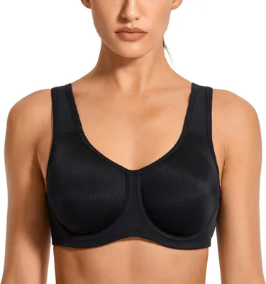 Produktbild von Sport-BH für Damen in Schwarz mit hohem Halt und breiten, verstellbaren Trägern