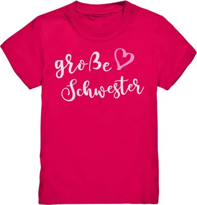 Produktbild von Große Schwester T-Shirt Herz Liebe Große Schwester Geschenk – Sorbet / 152/164 (12-14)