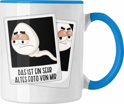 Produktbild von Trendation - Funny Spruch Tasse Fun Coole Männer Witzig Lustig Herren Sprüche Spermium Geschenk Männer (Blau)