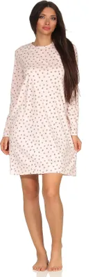 Produktbild von Damen Nachthemd Bigshirt langarm mit toller Tupfenoptik - 291 213 90 904 ; rosa , 44