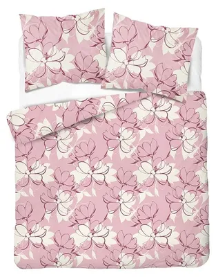 Obrázek produktu pro Běžné povlečení, flanelové povlečení, teplé, vhodné na zimu, rozměr 200x220, barva růžová, s květinovým vzorem, Obrázek vytvořený pomocí AI
