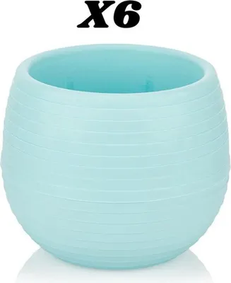 Immagine prodotto di Set di 6 vasi da fiori Cactus blu 10 cm con drenaggio, vasi decorativi resistenti ai raggi UV