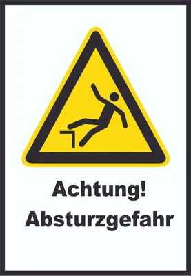 Produktbild von Achtung Absturzgefahr A6 Rückseite selbstklebend Schild