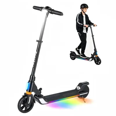 Produktbild von Elektroroller Für Kinder Alter 8-16, Faltbar E-Scooter, 20 km Reichweite, 20km/h, 200W, Höhenverstellbar, LED, Jugendliche Elektroscooter Schwarz