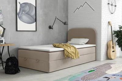 Produktbild von VELAR Boxspringbett mit bettkasten "HUGO", 120 cm, BEIGE