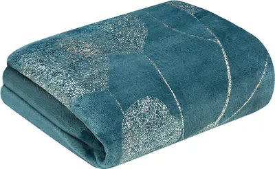 Produktbild von EUROFIRANY | Decke - 150 x 200 cm - blaue Sofadecke - Blumenmuster