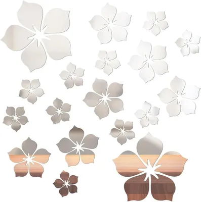 Produktbild von Set mit 18 Acryl-Spiegel-Wandaufklebern, DIY Art-Deco-Stil, zur Dekoration von Schlafzimmer- oder Badezimmerwänden