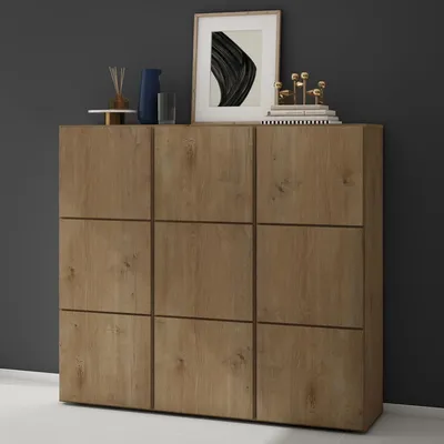 Immagine prodotto di doporro Scarpiera Ingresso Componibile 135x36x120 cm con 18 Ripiani in Legno Marrone Chiaro, Mobile Porta Scarpe Salvaspazio Armadio Multiuso con Grande Capacitš€ per Corridoio o Camera