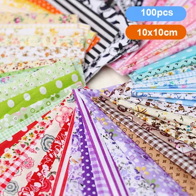 Obrázek produktu pro 100ks DIY rozmanitý vzor květiny tištěné patchwork bavlněné tkaniny šití prošívání tkaniny 100x100mm