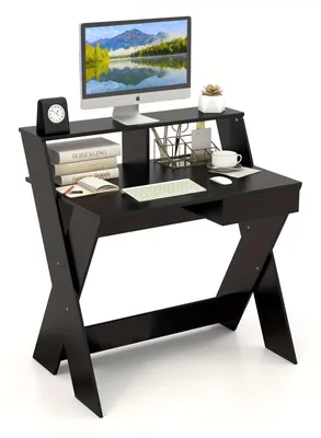 Image de Bureau - Table d'ordinateur - Bureau d'écriture - Poste de travail - Bureau de bureau - Avec tiroir - Support pour écran