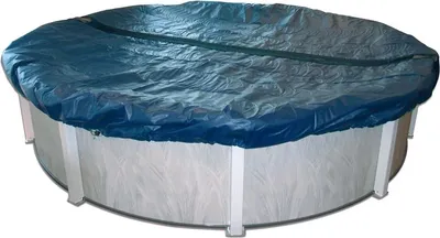 Produktbild von Interline Winterabdeckung Ø 4,60 m, Poolabdeckung, Überirdischer Pool, Rund, Blau, Silber, PVC, 4,6 m