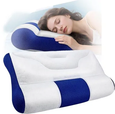 Obrázok produktu pre Unyqoos® Ergonomická podpora krku s pamäťovou penou a bambusovým poťahom (Air-Flow) – anatomická podpora pre spanie na boku, na chrbte a na bruchu, hypoalergénna