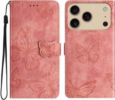 Produktbild von Mobigear Butterfly iPhone 17 Pro Hülle Klapphülle Geldbörse - Pink